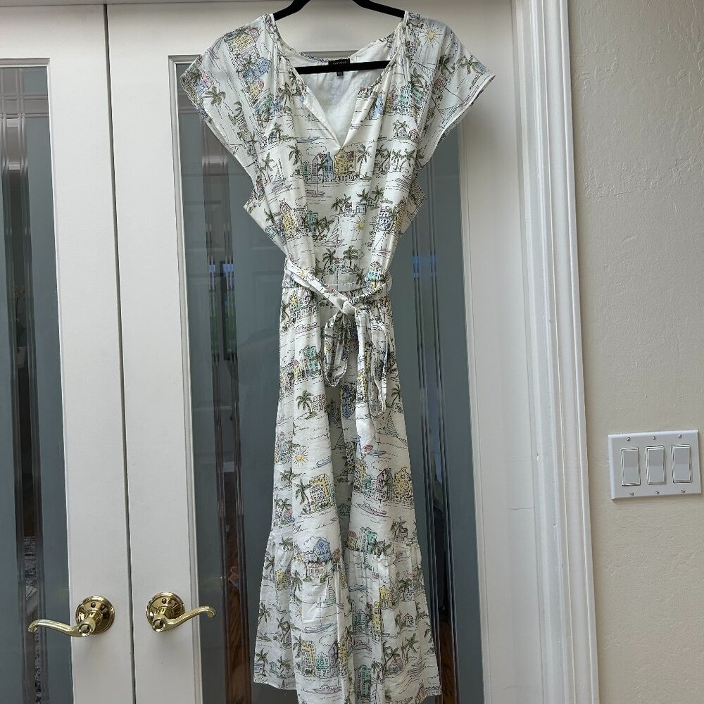 Talbots printed cotton midi dress